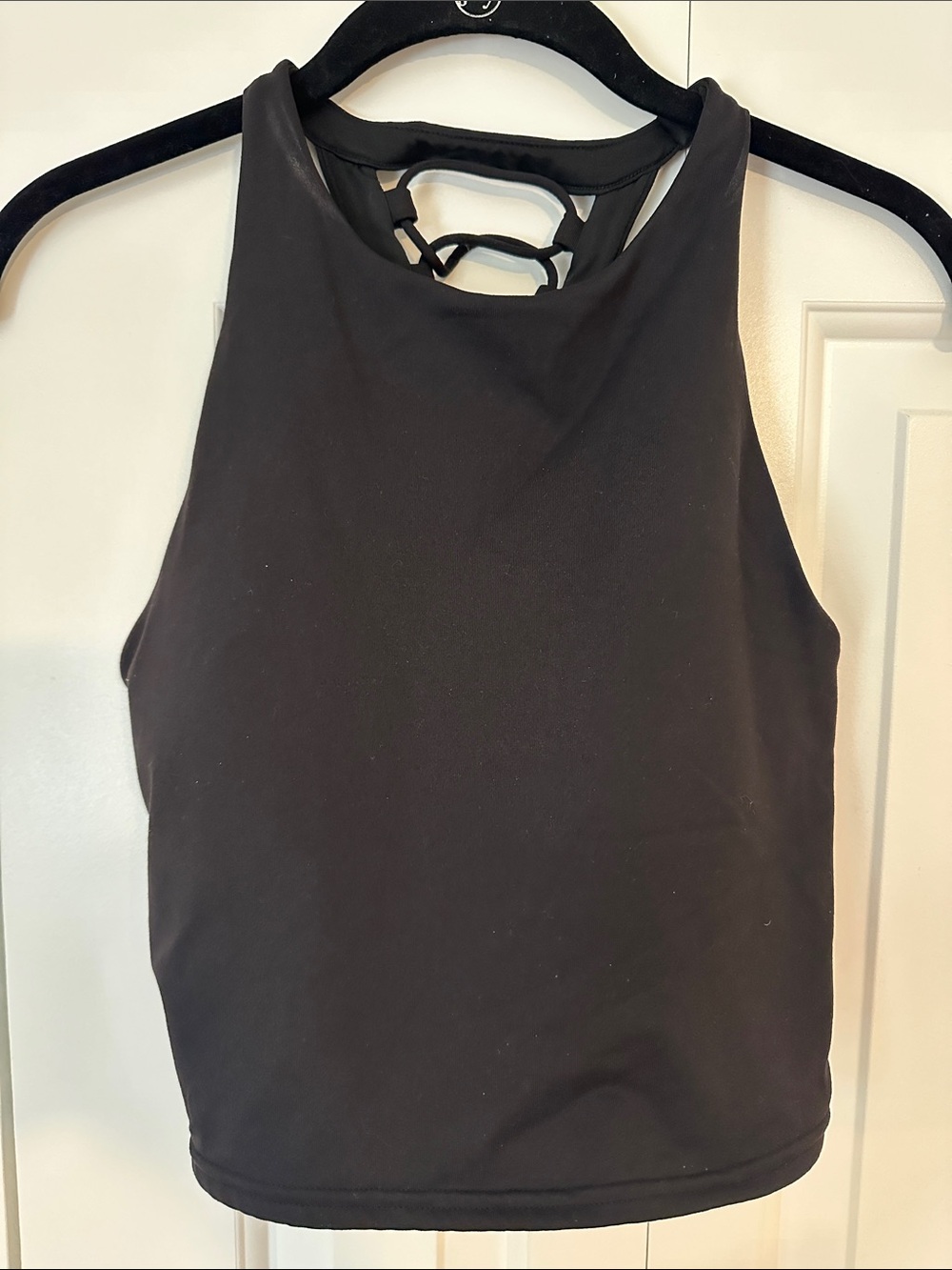 ALO Yoga Black High-Neck Tank with Strappy Back